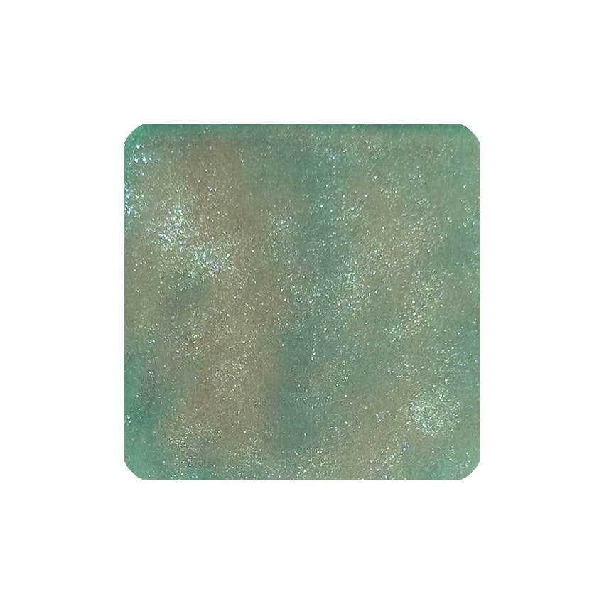 Tono & Lims Peridot Green (Shimmer) fountain pen ink, featuring a green-teal pearlescent texture with iridescent shimmer, in a 30ml bottle.