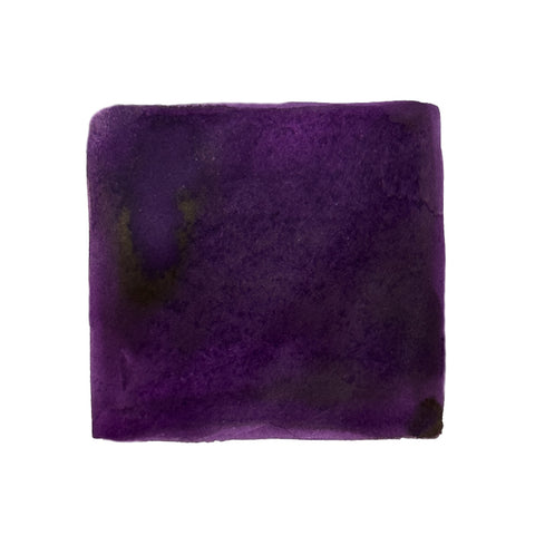 Kuretake Art Nouveau - Perkin Mauve fountain pen ink, 20ml. Rich purple swatch with watercolor texture, reflecting the historic allure of Art Nouveau and chemical dye innovation.