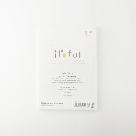 Iroful Loose Sheets A5 - 75gsm (Dotgrid) by Sakae Technical Paper, ideal for fountain pen users, featuring 100 ivory white sheets with smooth, vibrant texture. Made in Japan.