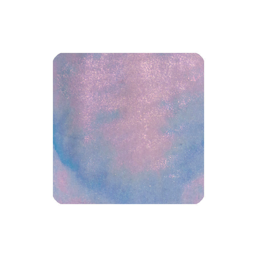 Vinta Inks Pink Afterglow (Pusan 2000) fountain pen ink, 30ml, featuring soft pastel watercolor tones with a shimmering pink, lavender, and blue ombré design.