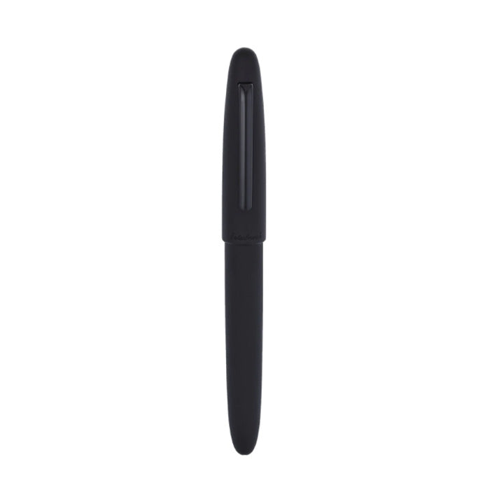 Esterbrook Estie - Raven - Fine fountain pen featuring a matte black body, black nib, and trim, standing upright against a white background.