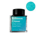 Wearingeul Robinson Crusoe fountain pen ink, 2ml sample in a 30ml glass bottle, with a bright turquoise-blue hue and Korean labeled design.