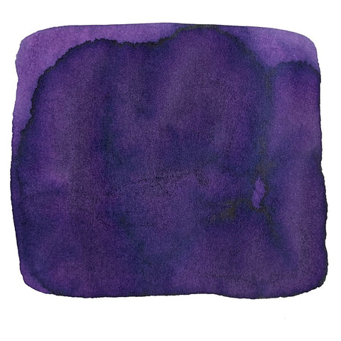 Watercolor swatch in deep purple shades, showcasing Sailor Ink Studio #350's rich dye-based tones with subtle variations, available in a 2ml volume.
