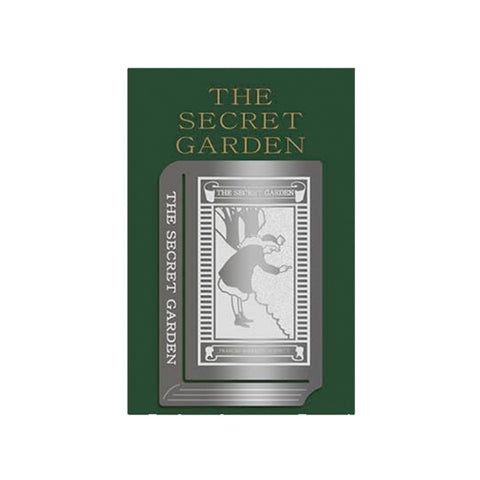 Edge Metal Bookmark World Classic Series (The Secret Garden) by Wearingeul, featuring a nickel-plated bookmark with an engraved scene of Mary Lennox in a garden.