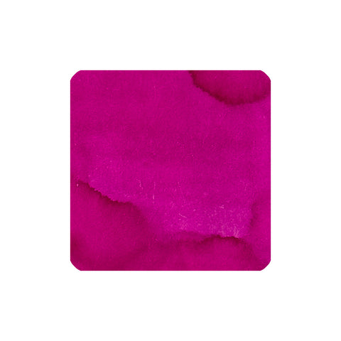 Tono & Lims Shimane (Compassion) fountain pen ink, a 30ml bottle, features a vibrant fuchsia watercolor wash with textured paper grain and varied pigment density.