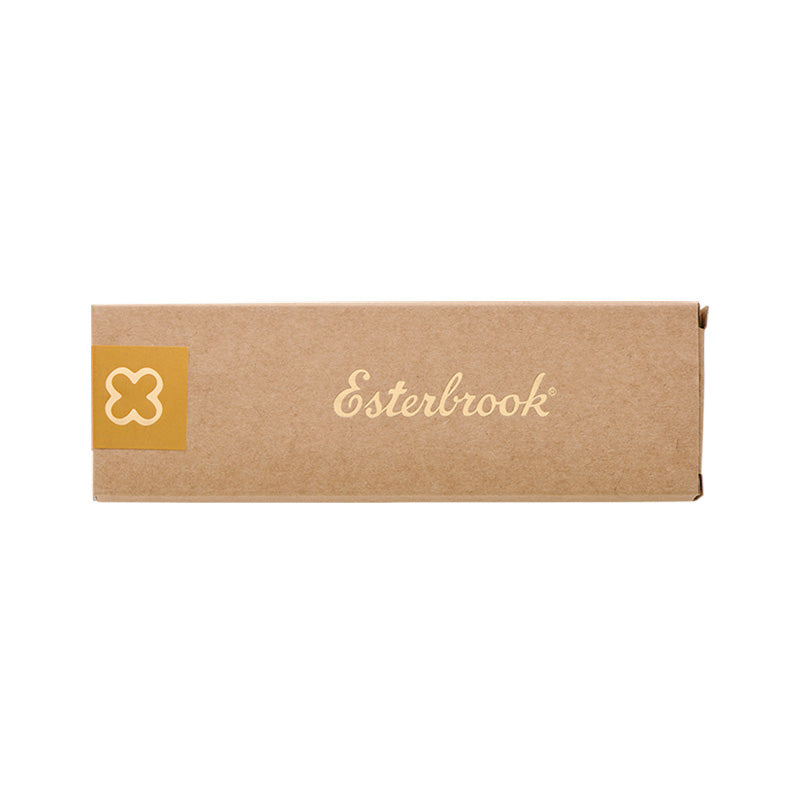 Esterbrook Pen Pocket Canvas Sleeve in Tan, packaged in a slim kraft-brown box with Esterbrook logo, designed to protect fountain pens on-the-go.
