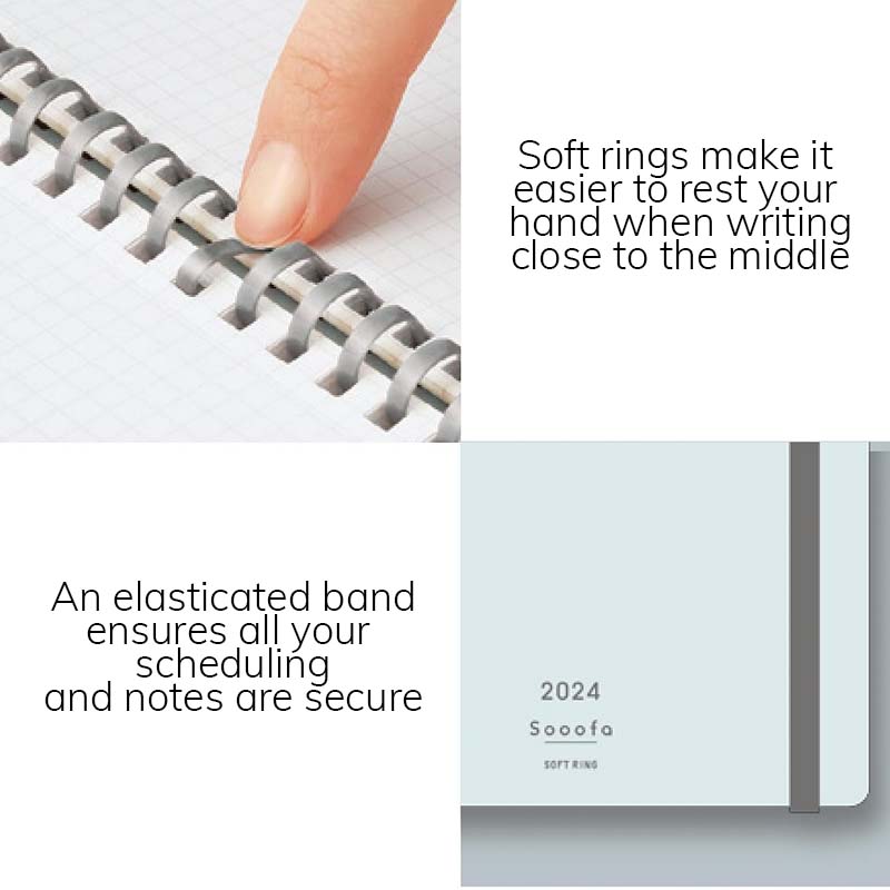 Kokuyo Sooofa Soft Ring 2024 Planner - B6 (Light Blue) Planners