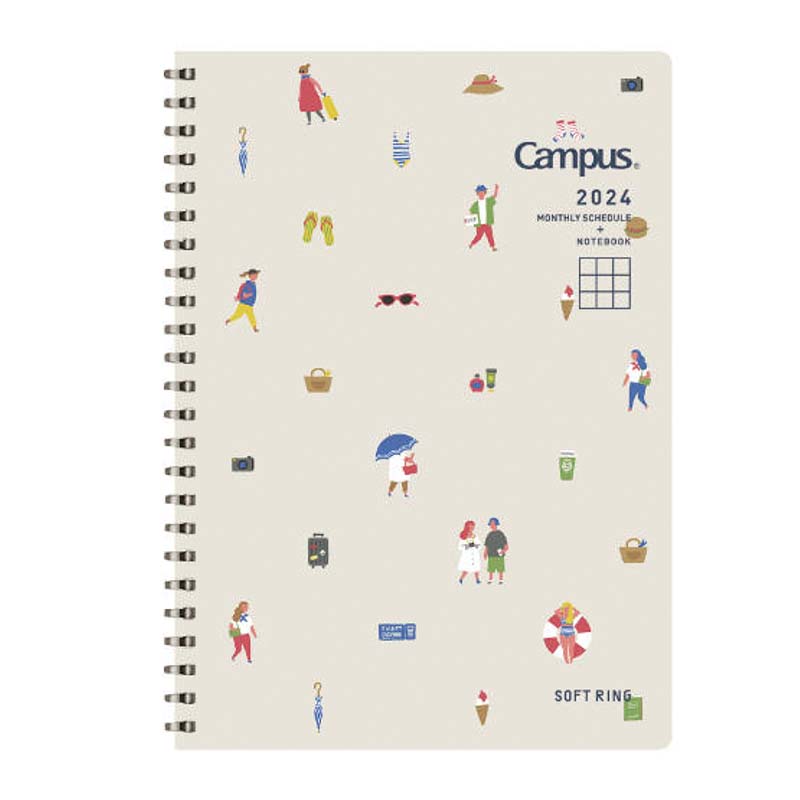 Kokuyo Campus Soft Ring 2024 Planner - A5 (Pictorial) Planners