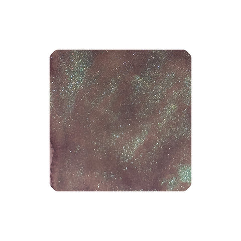 Tono & Lims Souvenir, ao, Moanalua (Shimmer) fountain pen ink, 30ml, displaying warm reddish-brown base with iridescent green-teal sparkles, ideal for shimmering writing effects.