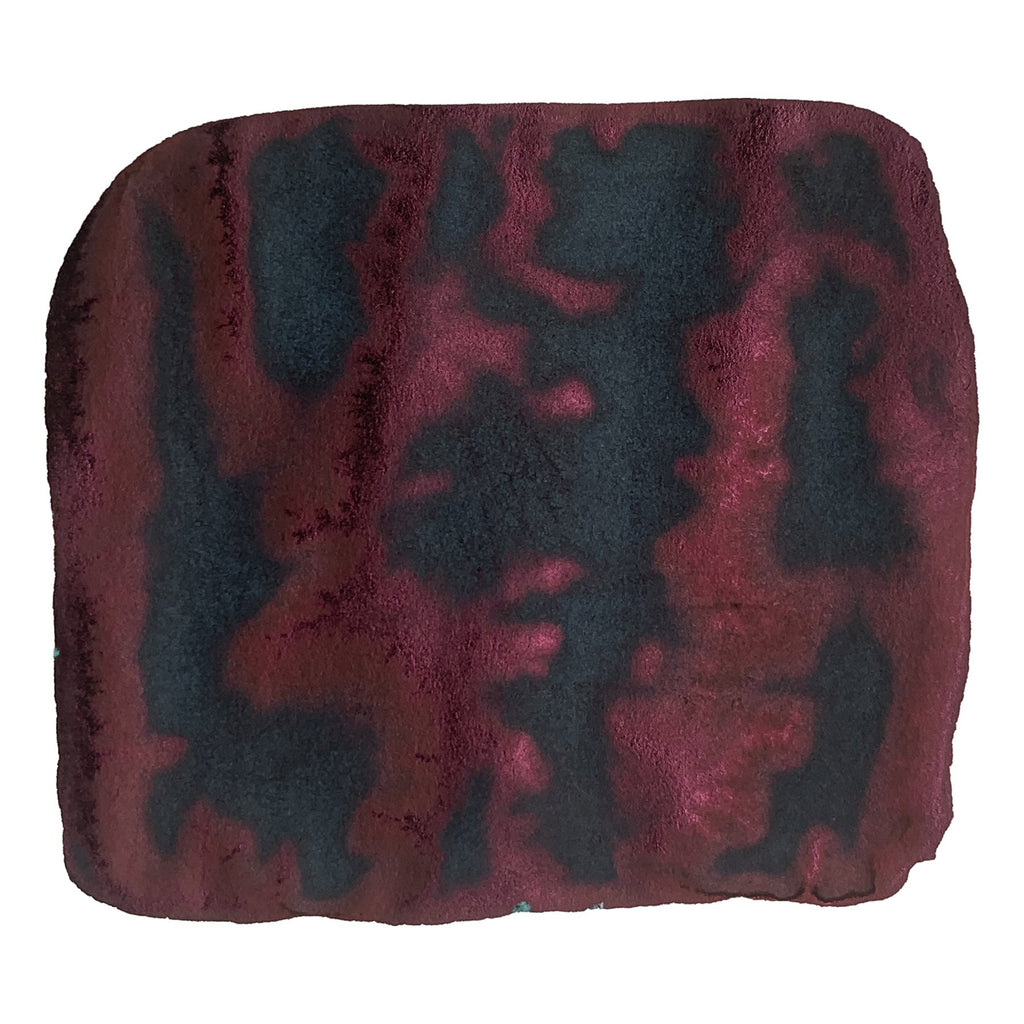 Teal (Andrada 1898) ink swatch, showcasing a dark burgundy-red pigment with deep charcoal shading, reflecting Philippine naval heritage and fountain pen-friendly quality.