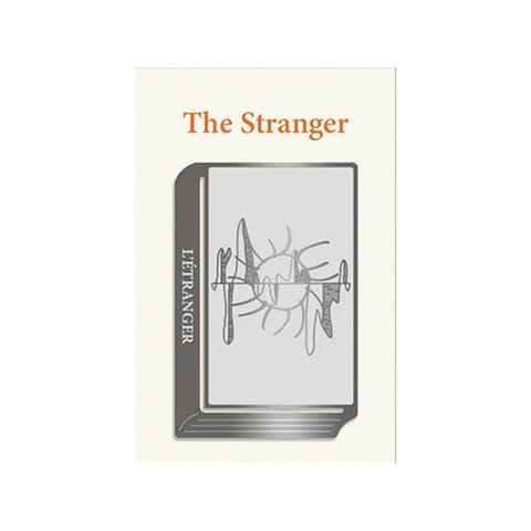 Edge Metal Bookmark World Classic Series (The Stranger) by Wearingeul, features a minimalist sun and clothesline illustration, inspired by Albert Camus's novel. Nickel-plated stainless steel, 4x6cm.