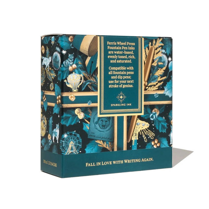 Ferris Wheel Press Tunes of Tinseltown (Shimmer) - 38ml decorative gift box, showcasing premium sparkling fountain pen ink, compatible with all fountain and dip pens.