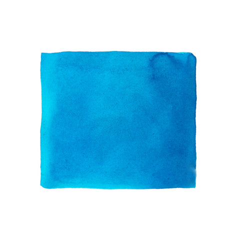 KWZ Ink Turquoise fountain pen ink swatch, showcasing a bright blue, abstract watercolor texture, 60ml bottle. Ideal for unique, vibrant writing experiences.