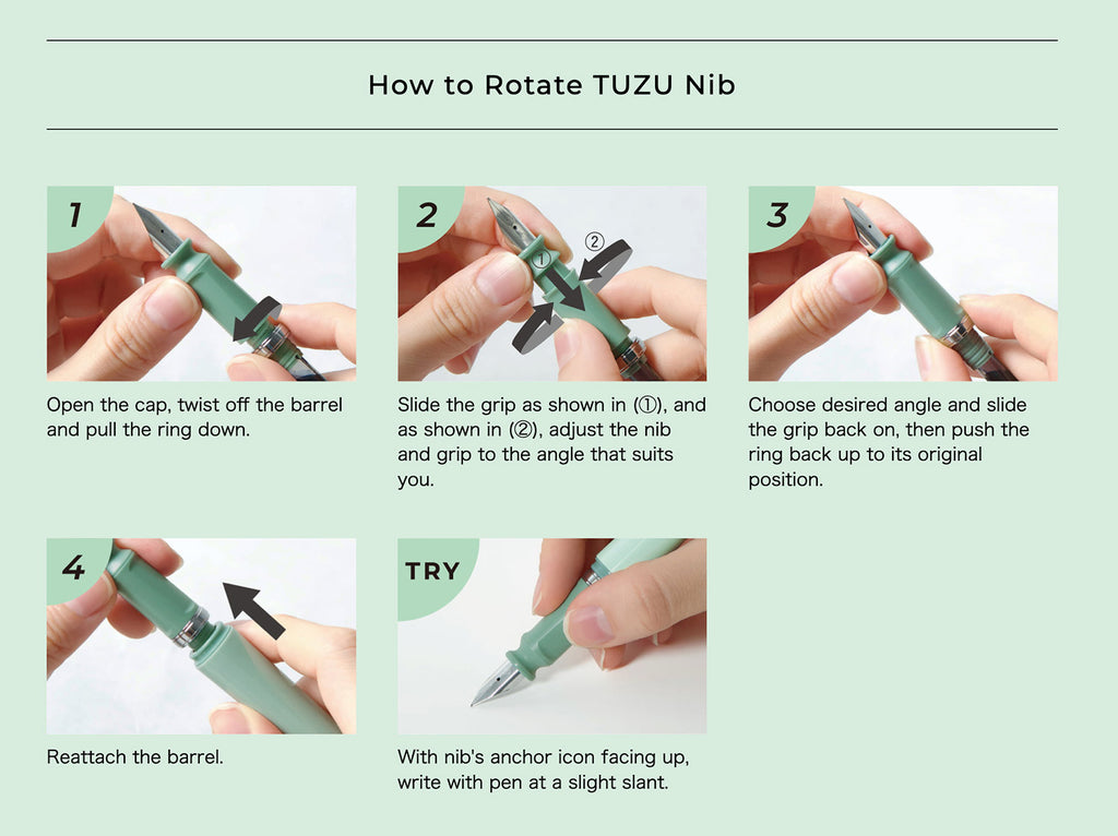 TUZU ADJUST Fountain Pen (Translucent Navy) - Medium