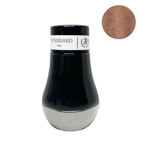 Dominant Industry Unknown Land - 25ml fountain pen ink, bronze-brown metallic shade, in a glass bottle. Part of the Standard Series from South Korea.