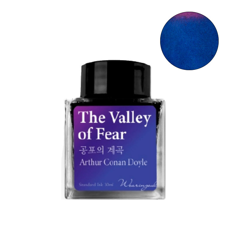 Wearingeul The Valley of Fear 30ml fountain pen ink in deep blue-purple, inspired by Arthur Conan Doyle's work, suitable for fountain, dip, and glass pens.