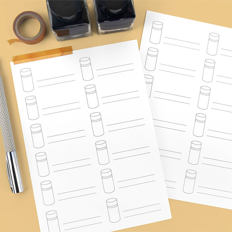 Wearingeul Impression Ink Swatch Sheets (Vials) Paper