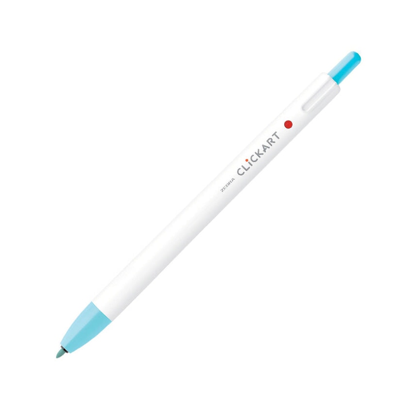 Zebra CLiCKART Retractable Marker - Aqua Blue Marker Pens