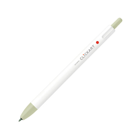 Zebra CLiCKART Retractable Marker - Light Khaki with 0.6mm felt tip, featuring a capless design and moisture-absorbing ink technology. Perfect for creative projects from Desk Bandit.