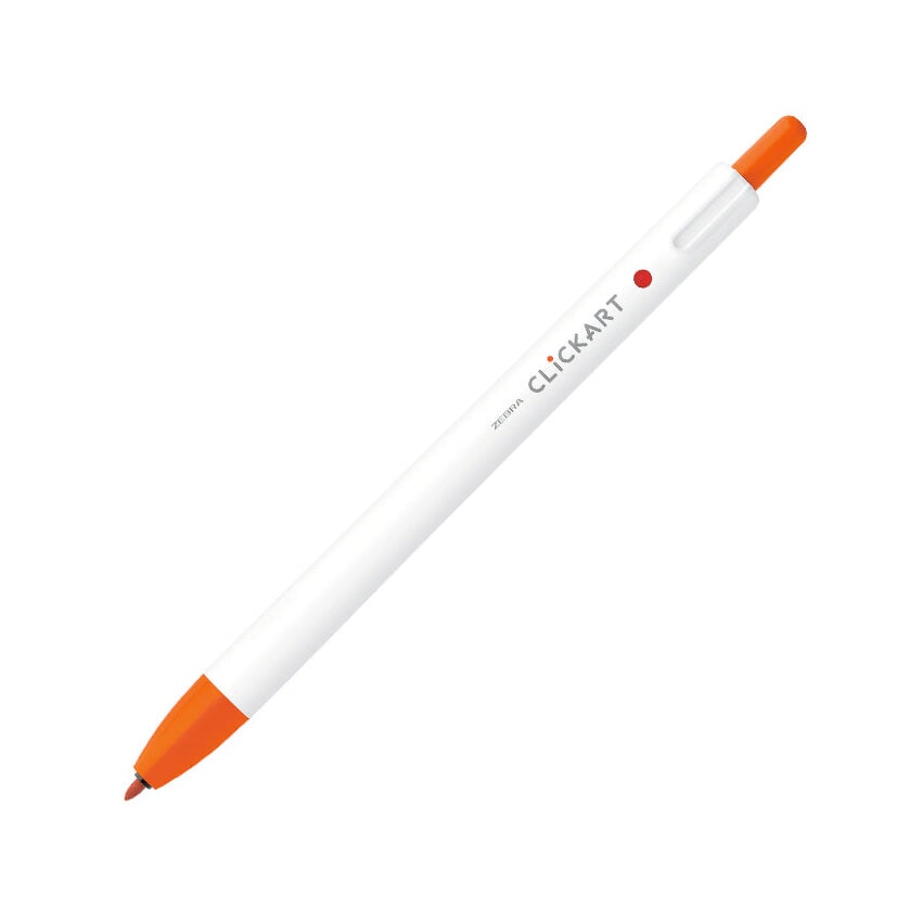 Zebra CLiCKART Retractable Marker - Red Orange Marker Pens