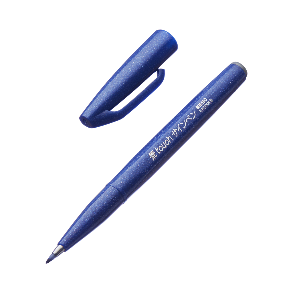Fude Touch Brush Sign Pen - Blue - The Desk Bandit