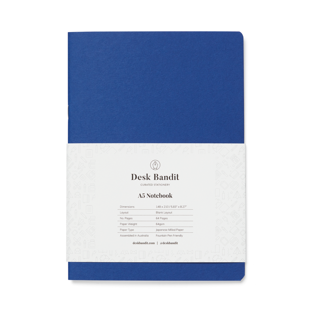 Japanese-Milled Notebook - A5 (Blank) - The Desk Bandit