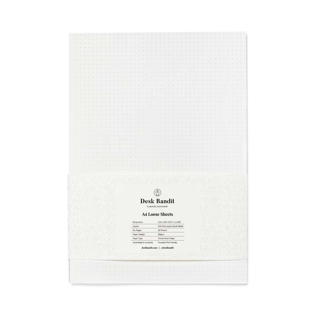 A4 White 68gsm - 50 Sheets (Dual Sided Dot Grid) - The Desk Bandit