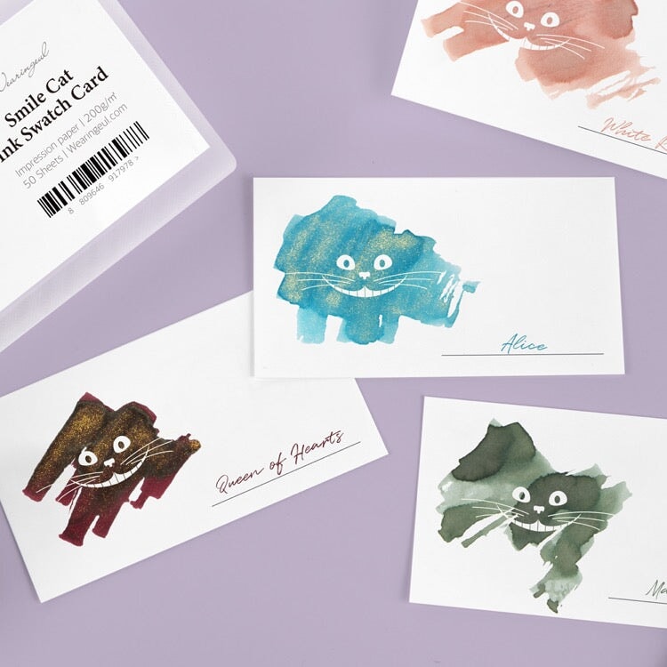 Wearingeul Smile Cat Ink Swatch Cards Paper