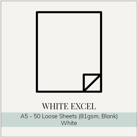 White Excel A5 - 81gsm- 50 Sheets (Blank)