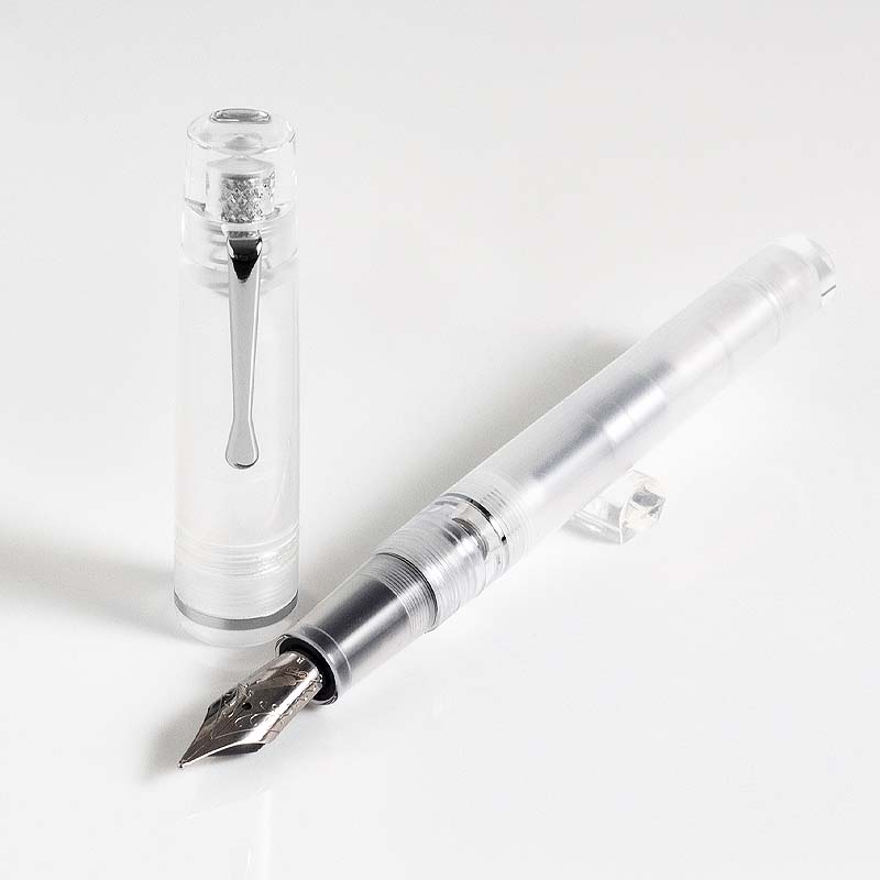 Fine Writing International Fenestro Demonstrator (Silver) - Broad Fountain Pen