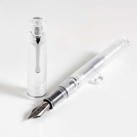 Fine Writing International Fenestro Demonstrator (Silver) - Broad Fountain Pen