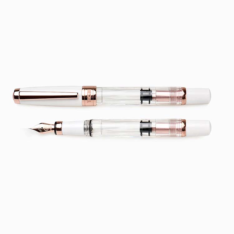 TWSBI Diamond 580 (White/Rose Gold) - Broad Fountain Pen
