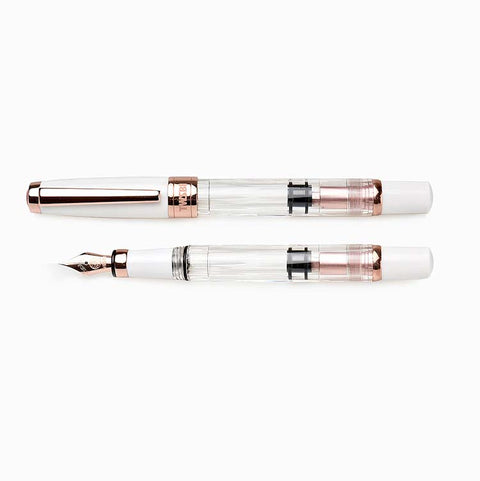 TWSBI Diamond 580 (White/Rose Gold) - Broad Fountain Pen