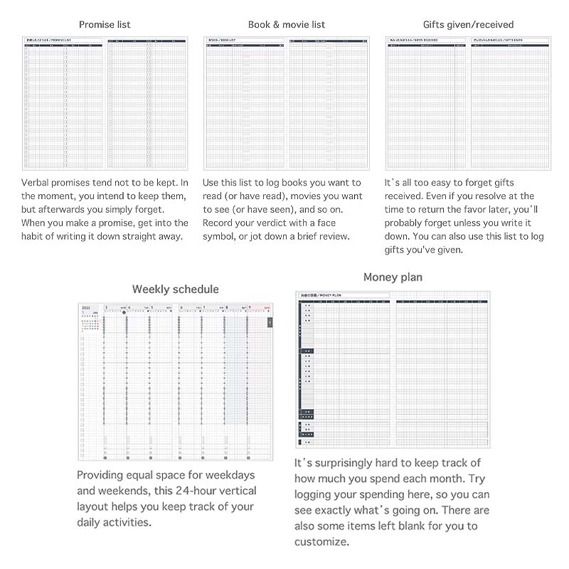 Kokuyo Jibun Biz Techo 2022 Planner - A5 Slim (Matte Navy) Planners