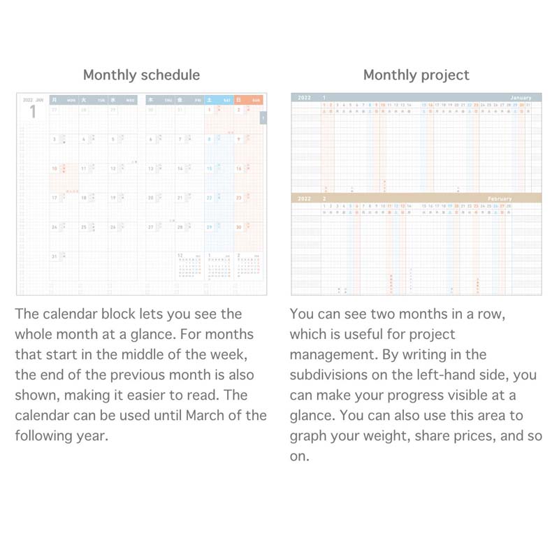 Kokuyo Jibun Techo 2022 Planner 3-in-1 Kit - A5 Slim (Indigo) Planners