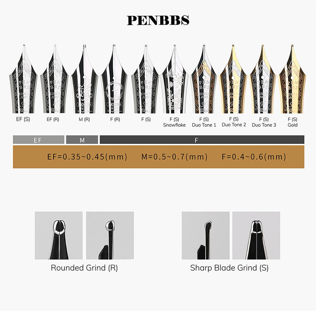 PENBBS 308 - Clear / Silver (Round Medium) Fountain Pen