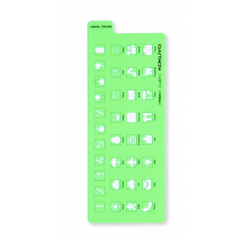 Kokuyo Techo Accessories - Ruler Stencil (Green) Accessories