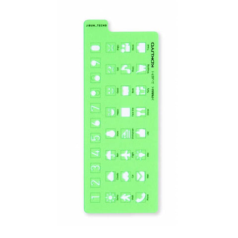 Kokuyo Techo Accessories - Ruler Stencil (Green) Accessories