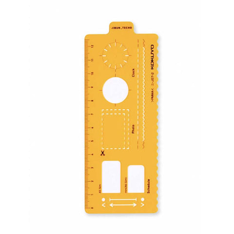 Kokuyo Techo Accessories - Ruler Stencil (Orange) Accessories