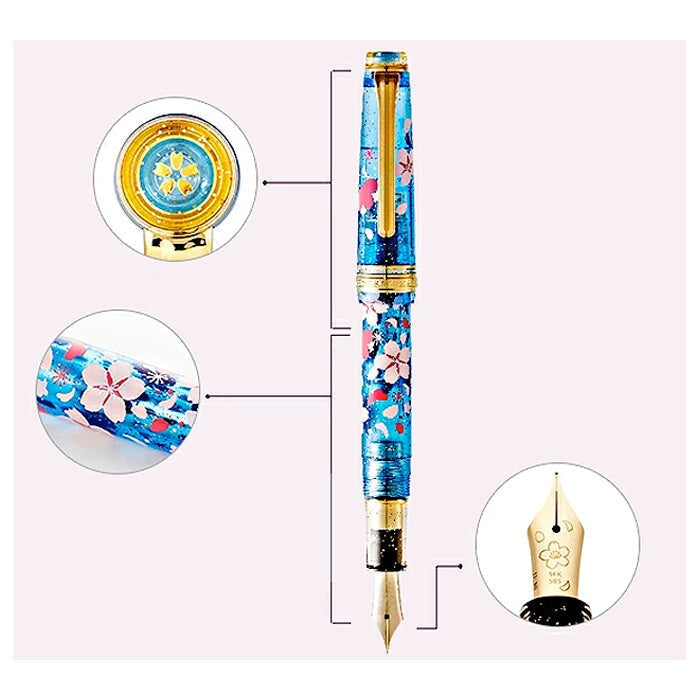 Sailor PLUS X SAILOR Sakura Pro Gear Slim Set (LE) - Medium Fine Fountain Pen