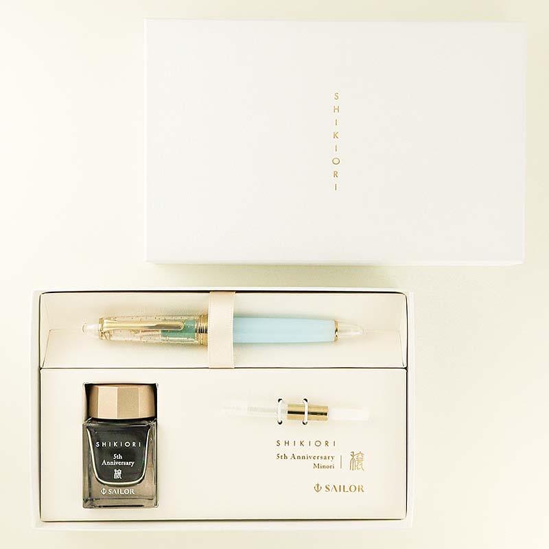 Sailor SAILOR Shikiori 5th Anniversary Minori Set (LE) - Medium Fine Fountain Pen