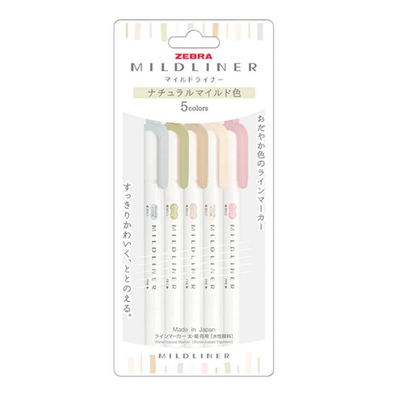 Zebra Mildliner - Natural Colour Set Highlighters