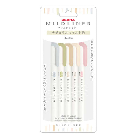 Zebra Mildliner - Natural Colour Set Highlighters