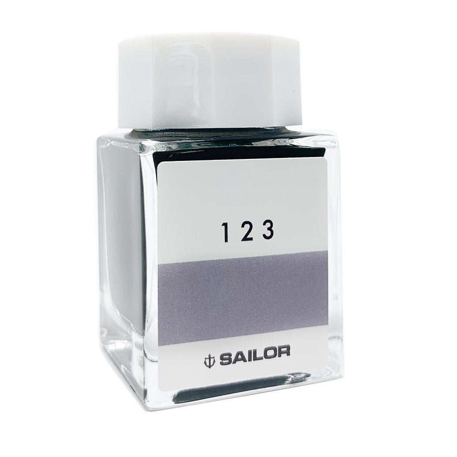 Sailor Ink Studio #123 - 20ml in a square glass bottle with a white cap and minimalist label, showcasing Sailor's curated ink collection.