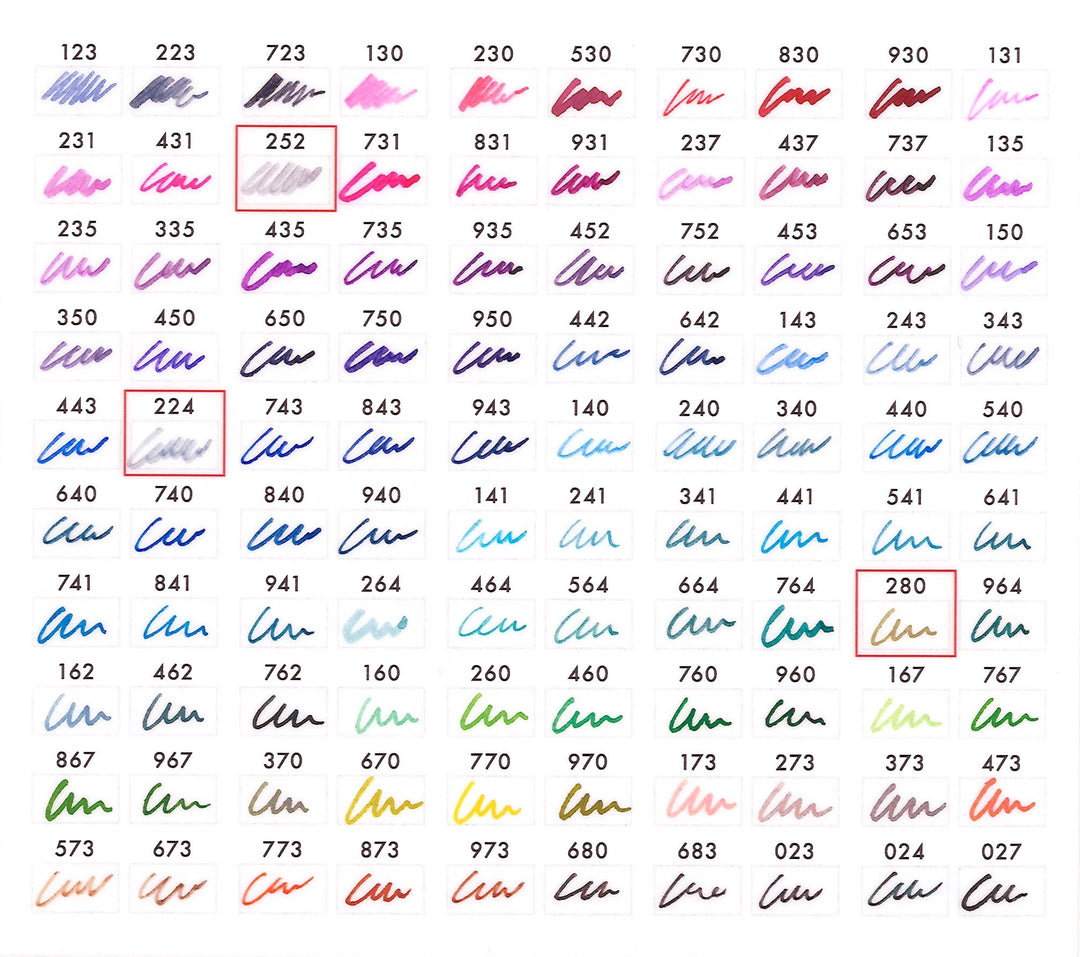 Sailor Ink Studio Sampler Set - 100 colours Ink Samples