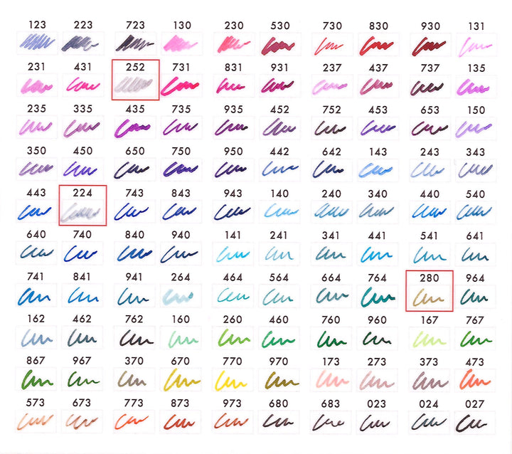 Sailor Ink Studio Sampler Set - 100 colours Ink Samples
