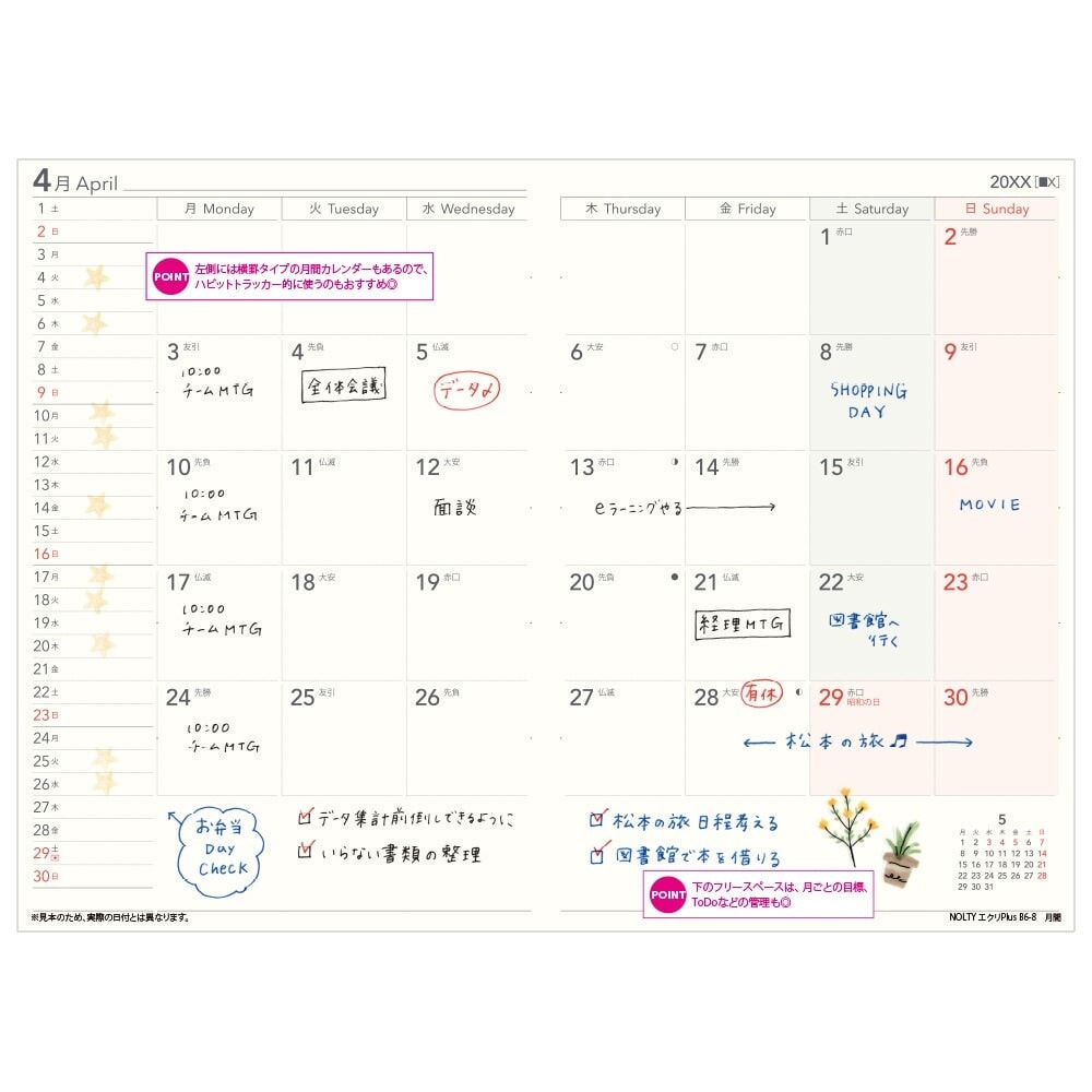 Nolty 2025 Ecri Plus 8 Weekly Planner - B6 (Pistachio) Planners