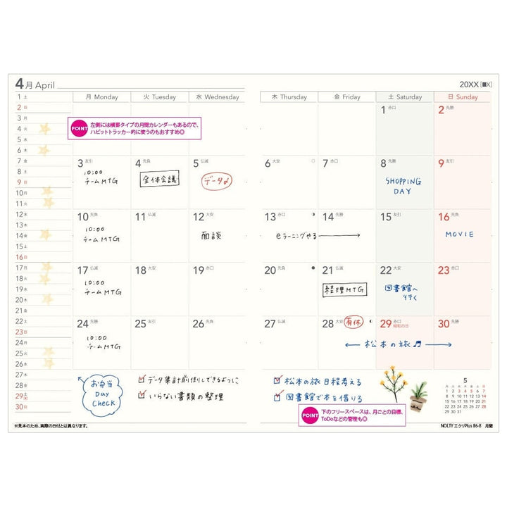 Nolty 2025 Ecri Plus 8 Weekly Planner - B6 (Pistachio) Planners