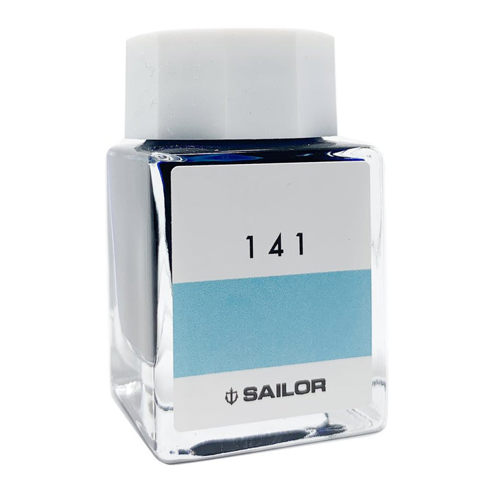 Ink Studio #141 - 2ml Sailor fountain-pen ink in a square glass bottle with a white cap and label, featuring the Sailor logo and light blue band.