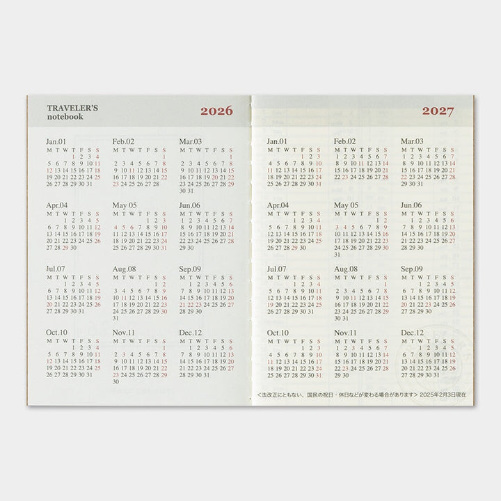 Traveler's Company 2026 Diary Weekly (Passport) Planners